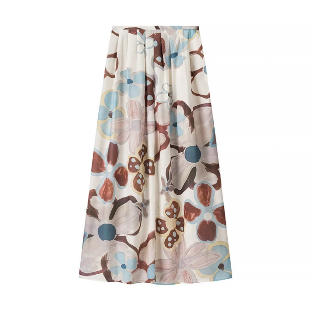 Womens Long Sleeve Printed Top and Skirt Set